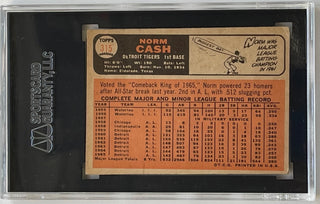 Norm Cash Autographed 1966 Topps Card #315 (SGC)