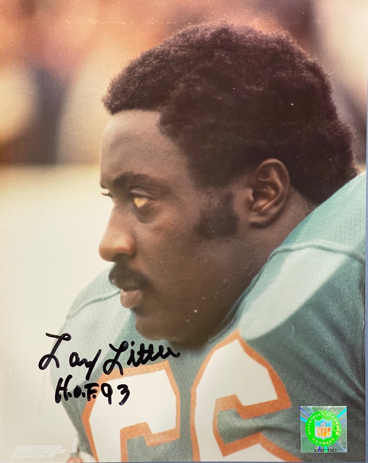 Autographed LARRY LITTLE 8x10 Miami Dolphins photo