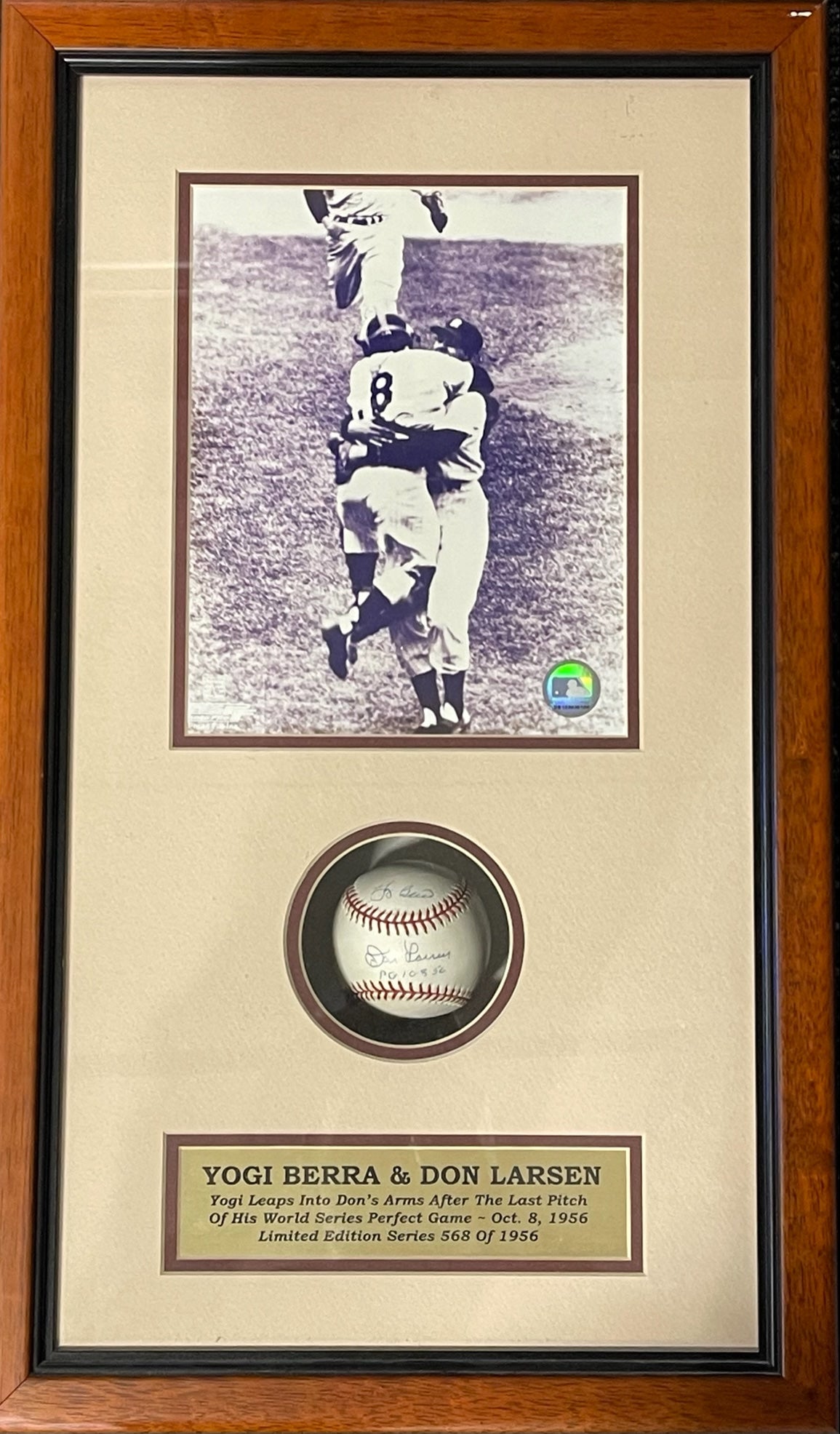 Yogi Berra and Don Larsen 1956 World Series Framed Photo