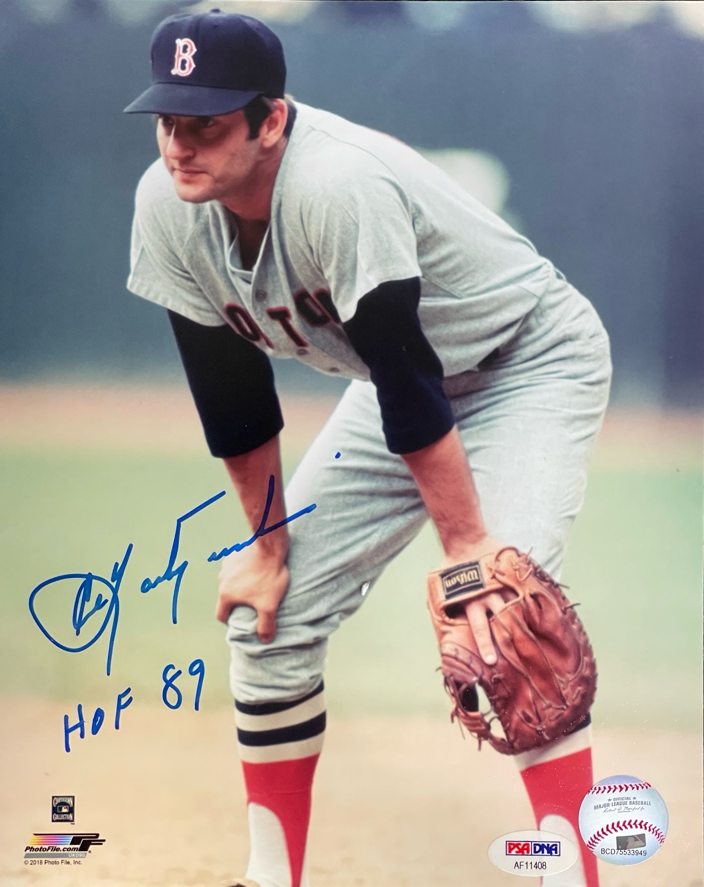 Carl Yastrzemski Autographed 8x10 Photo Boston Red Sox HOF 89