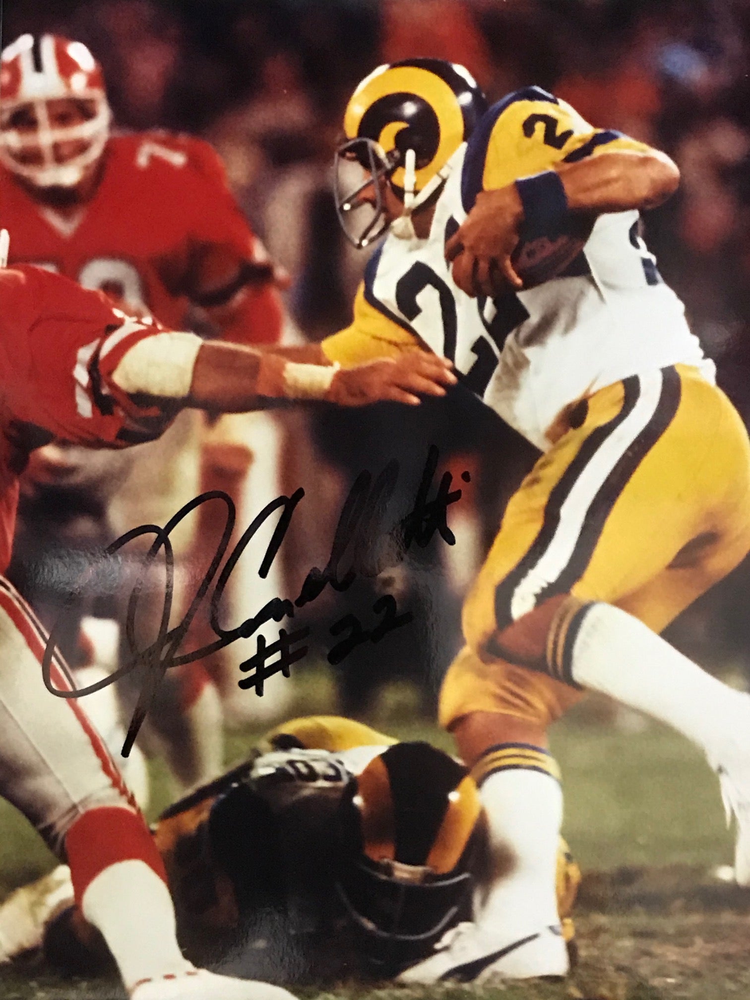 John Cappelletti Signed Rams 8x10 Photo Inscribed LA Rams