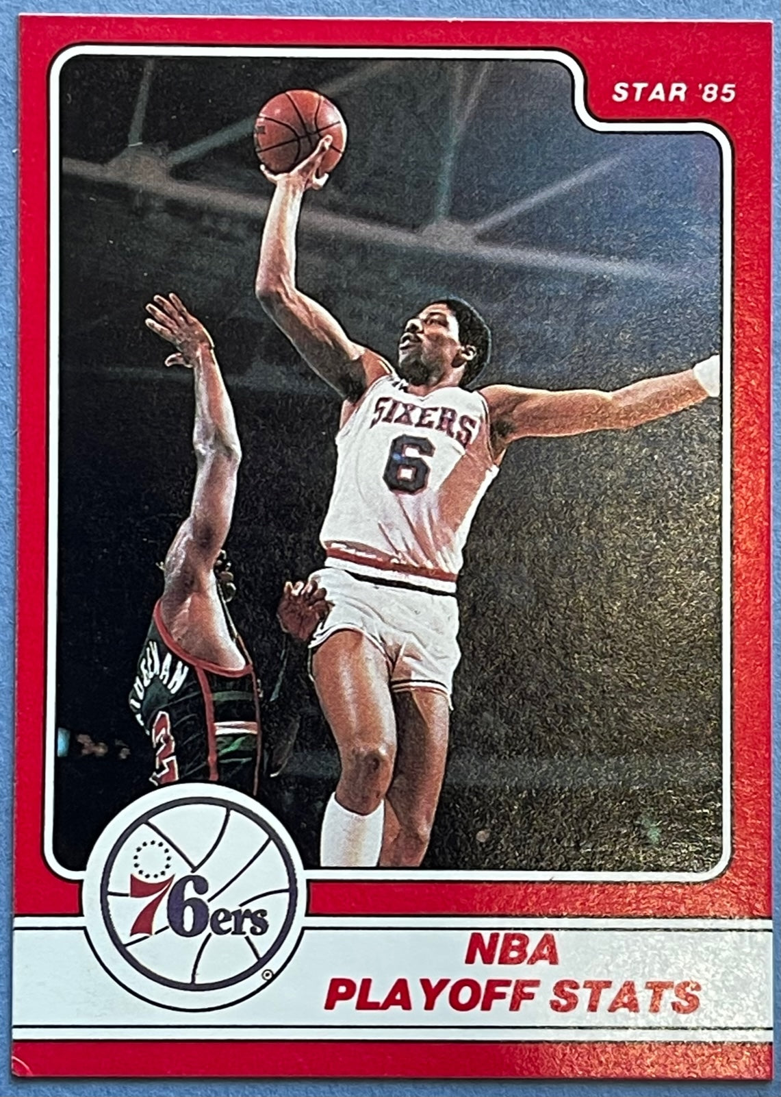 1984 Star Julius Erving #6 Julius Erving NBA Playoff Stats Card