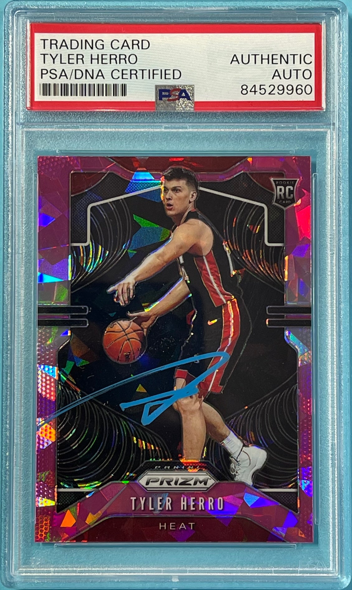 Tyler Herro Autographed 2019-20 Panini Pink Prizm Rookie Card #259