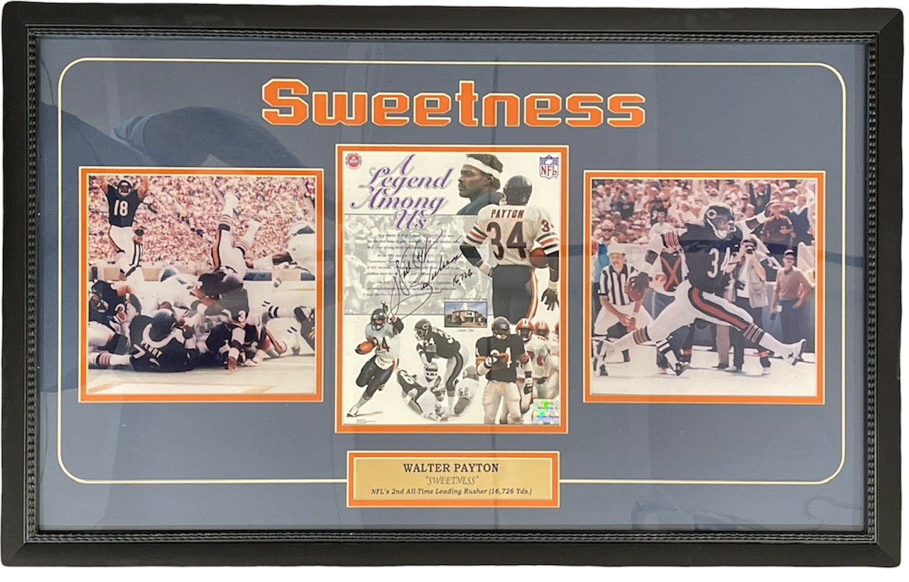 Walter Payton Autographed Framed 8x10 Photo Chicago Bears