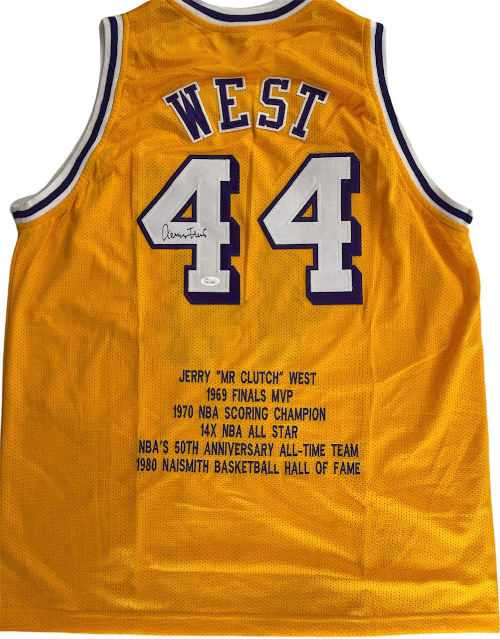 Jerry West Autographed Los Angeles Custom Purple Basketball Jersey - JSA COA