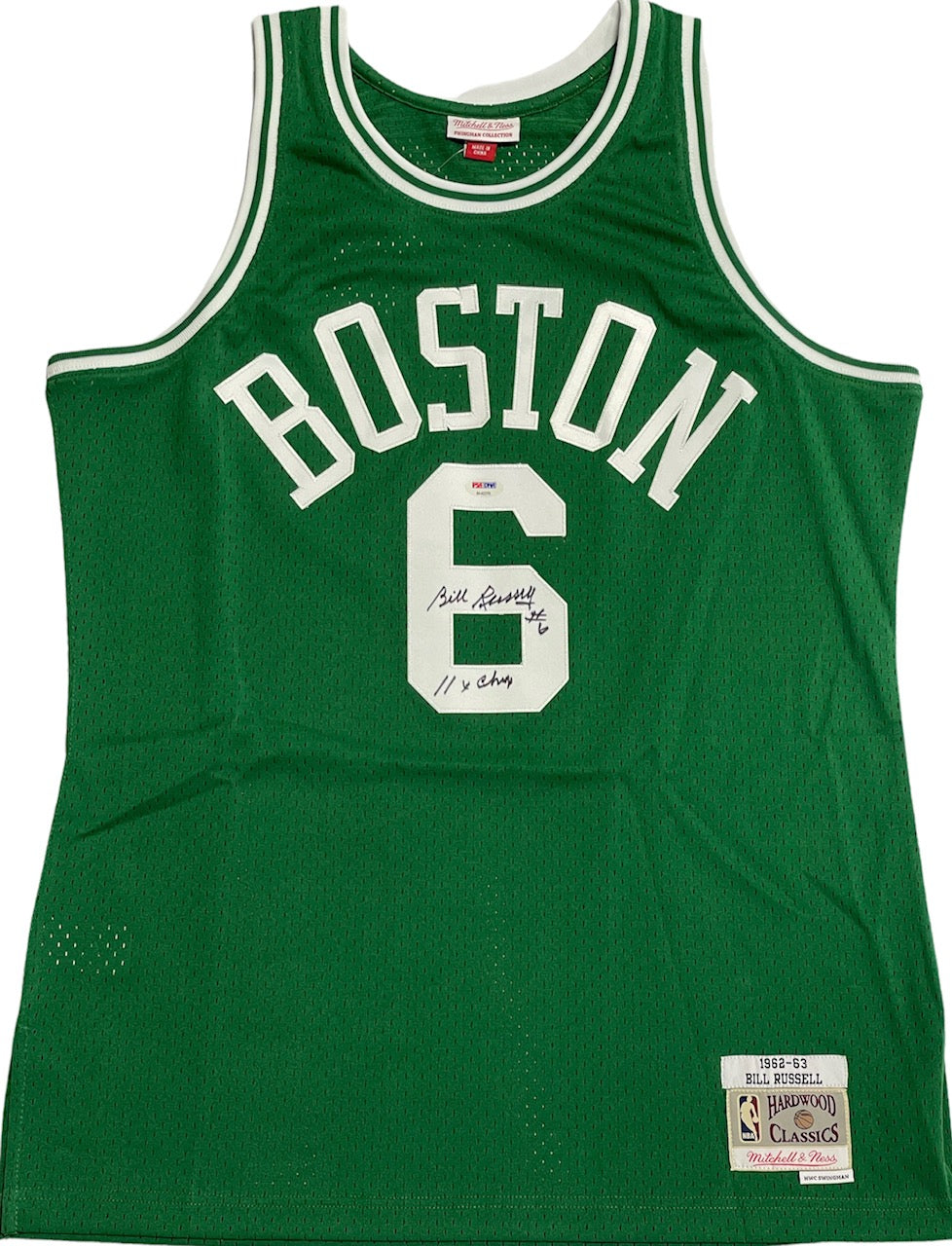 Vintage 1960s Bill Russell Boston Celtics #6 Jersey Mitchell &