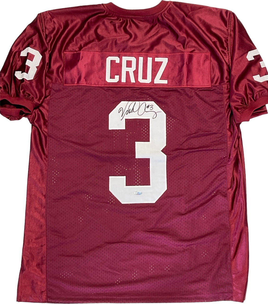 Victor Cruz Autographed U Mass Red Jersey (Steiner) Hollywood