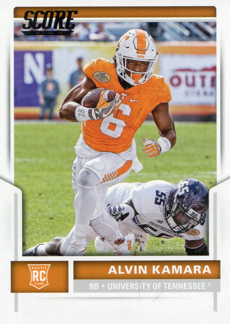 Mavin  2018 Panini Score NFL Draft Rookie Collage Jersey Card #12 Alvin  kamara