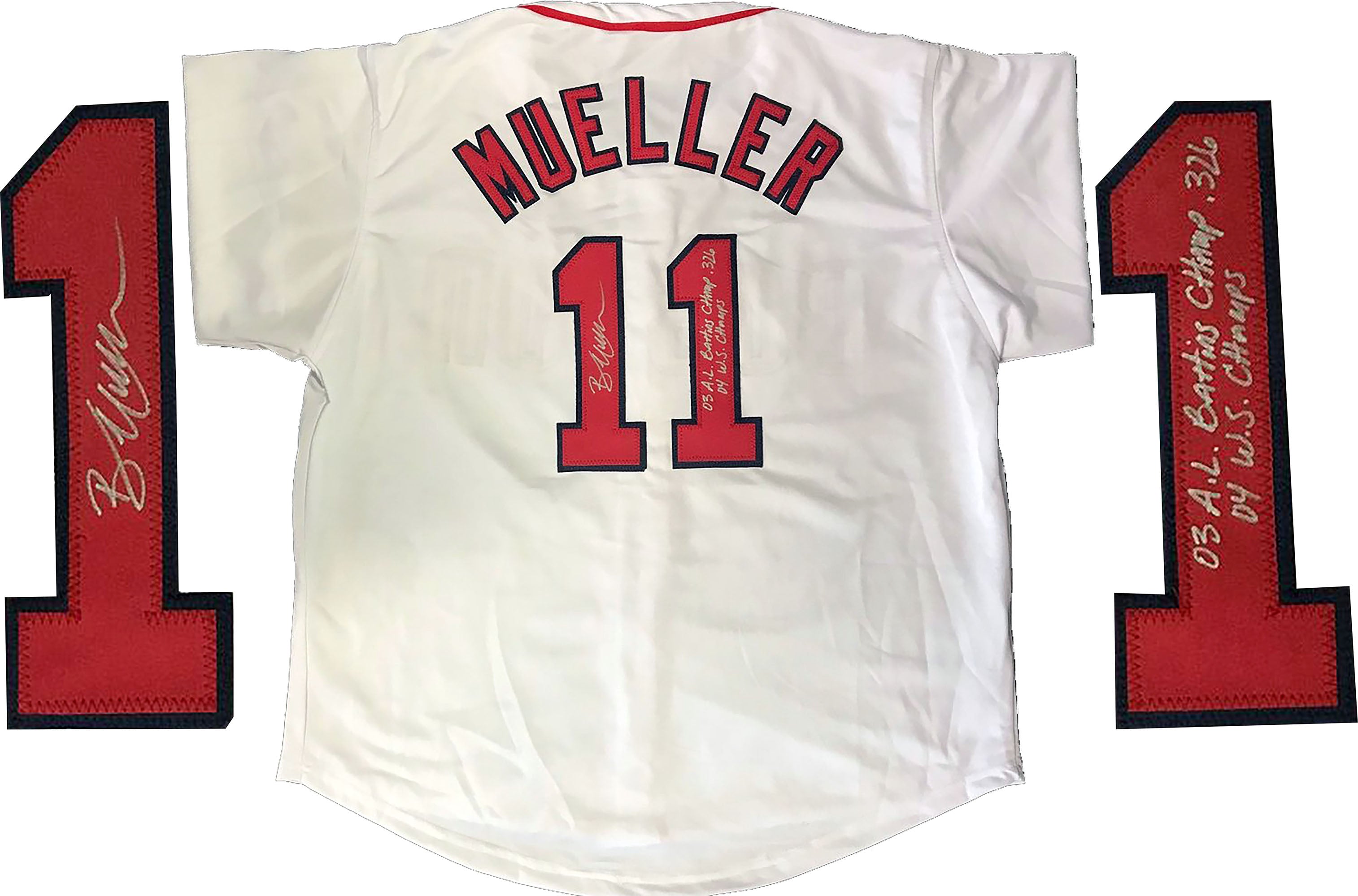 Bill Mueller Autographed 03 AL Batting Champ .326 Boston Red Sox Jersey  (JSA)