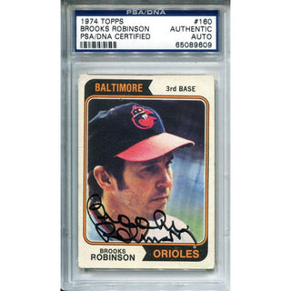 Brooks Robinson Autographed 1974 Topps Card (PSA)