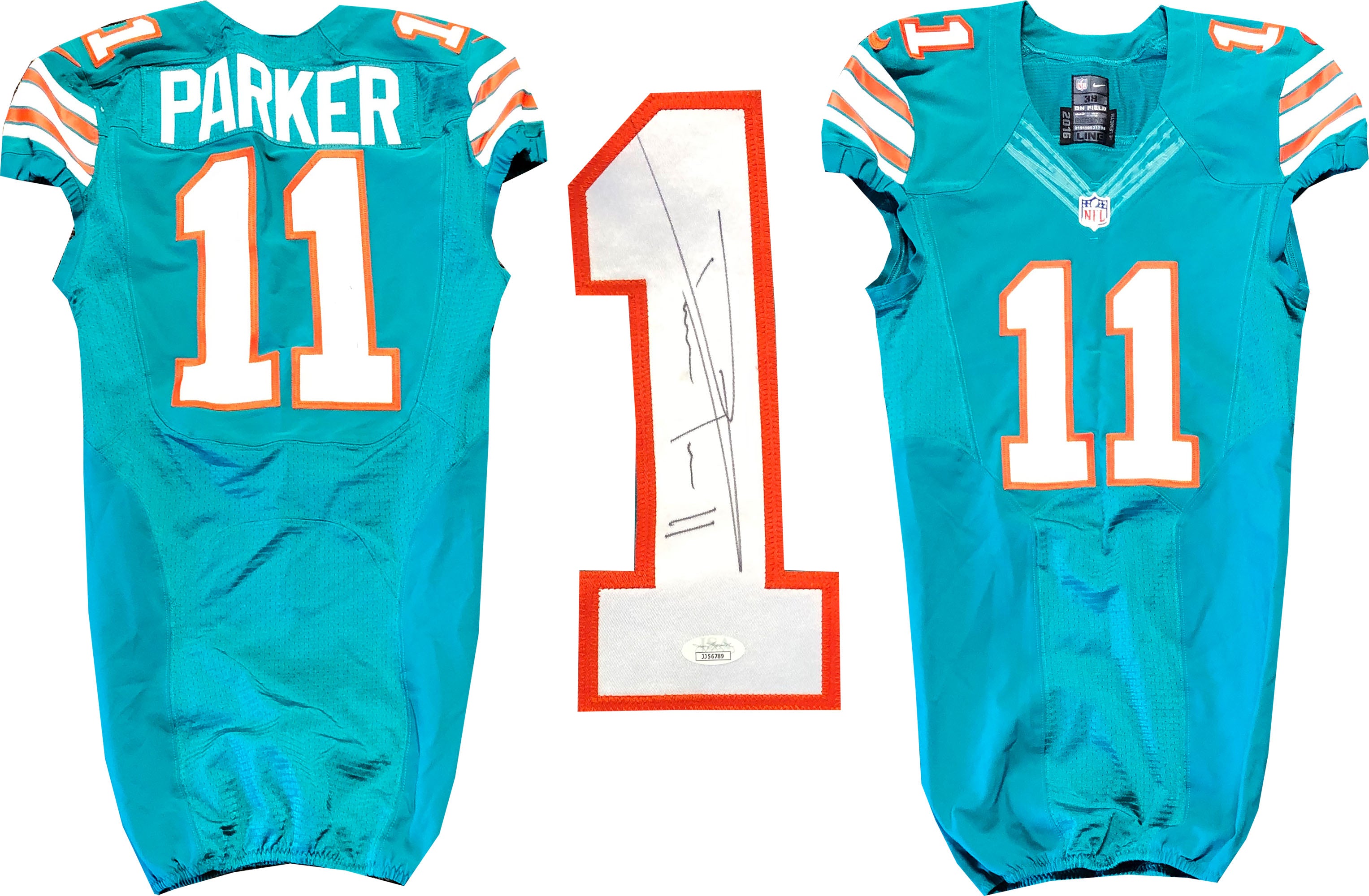 Devante Parker Autographed Miami Dolphins Authentic Game Issued Jersey (JSA)