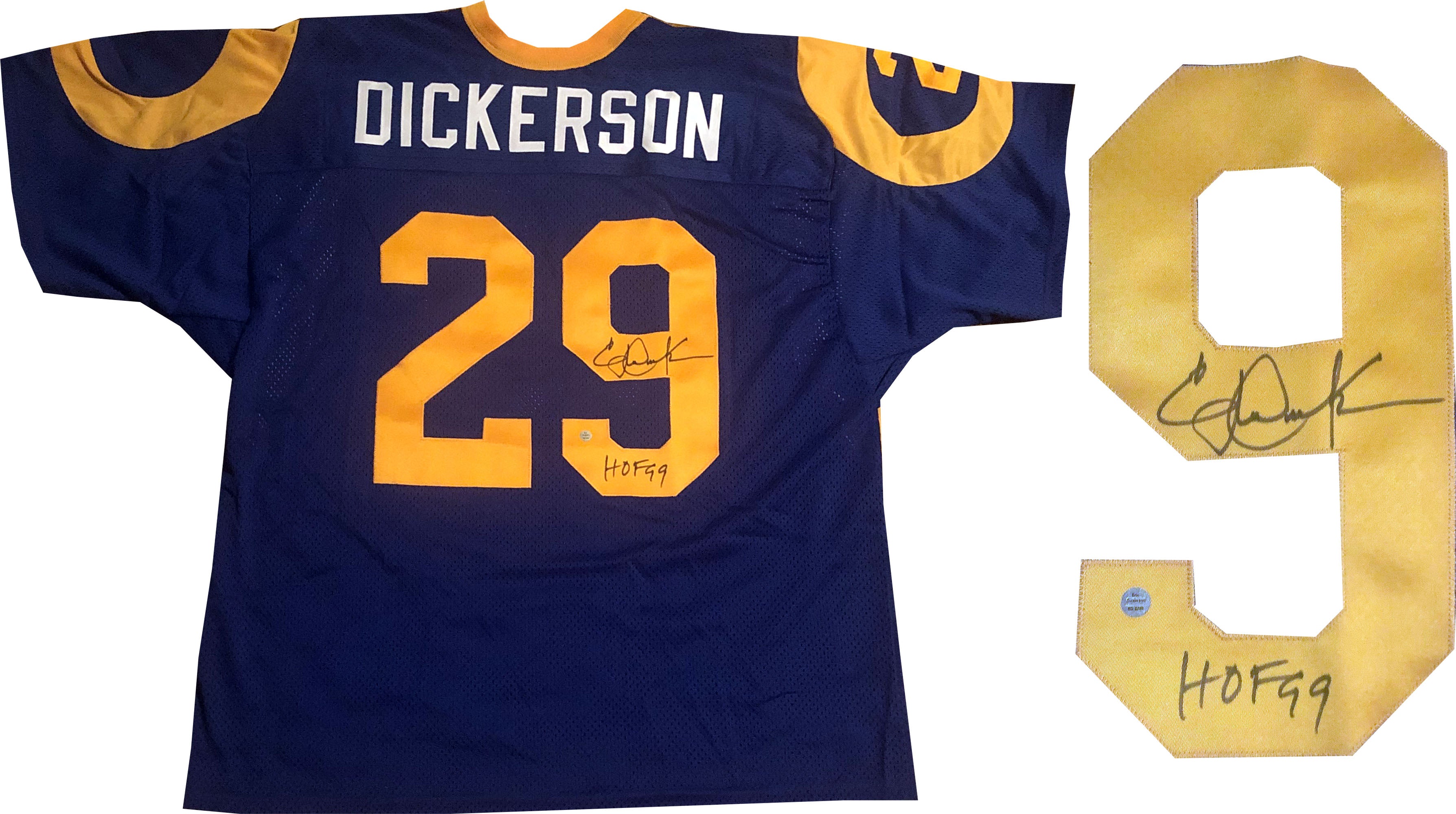 Eric Dickerson HOF 99 Autographed Los Angeles Rams Jersey (JSA
