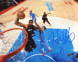 Hassan Whiteside Autographed Spotlight Dunking vs Los Angeles Clippers 8x10 Photo