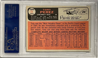 Tony Perez Autographed 1966 Topps Card #72 (PSA)