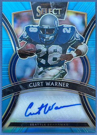 Curt Warner autographed 2019 Panini Select Card #31/49