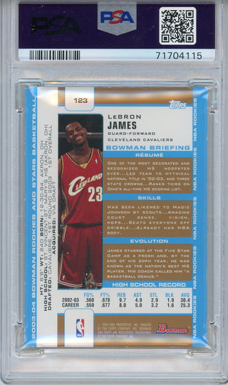 LeBron James 2003 Bowman R&S Gold Rookie Card #123 (PSA EX-MT 6)