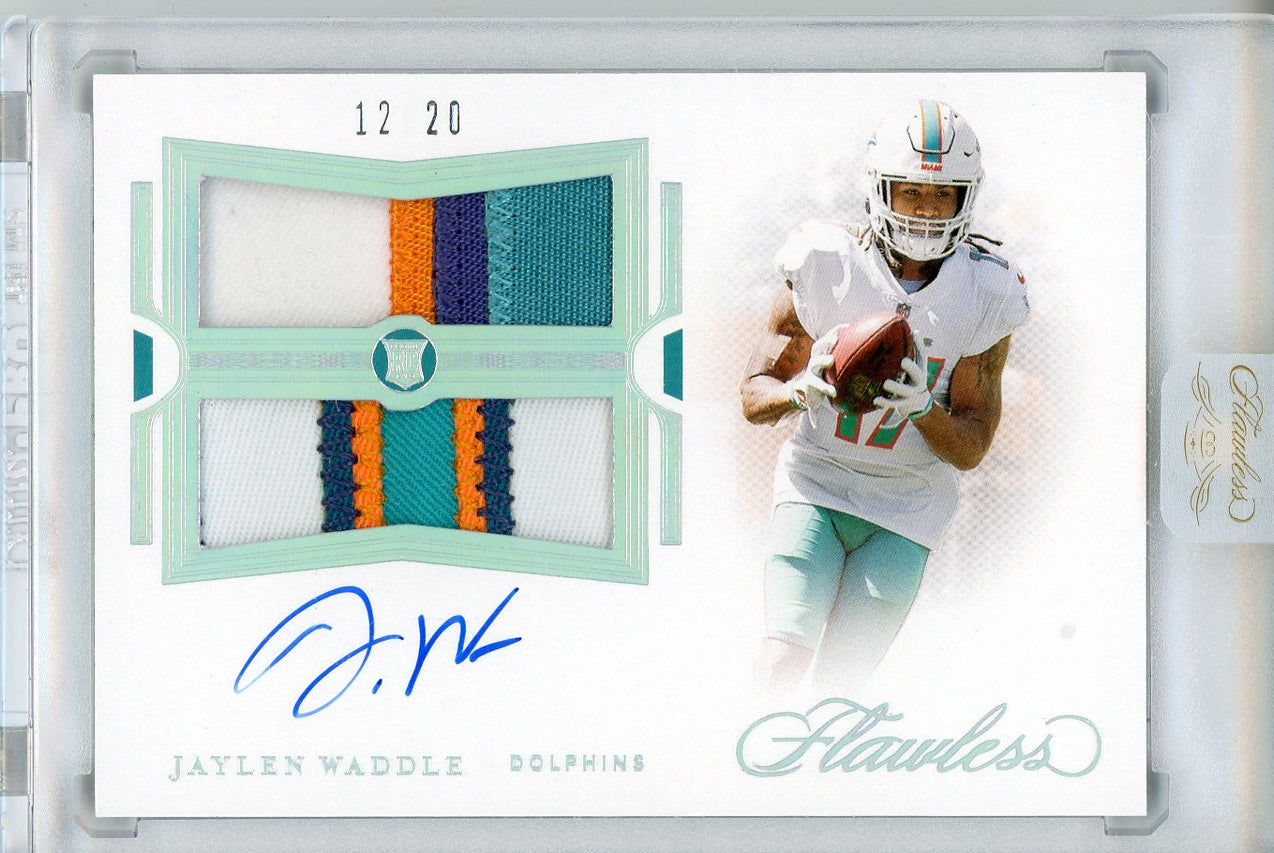 2021 FLAWLESS JAYLEN WADDLE ROOKIE DUAL RPA NIKE SWOOSH 2/6 GM MT