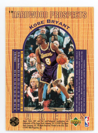Kobe Bryant 1996-97 Upper Deck Hardwood Classics #19 Card
