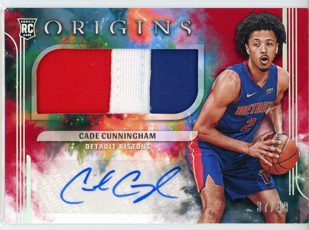 Cade Cunningham Autographed 2021-22 Panini Origins Rookie Patch Card # |  Hollywood Collectibles