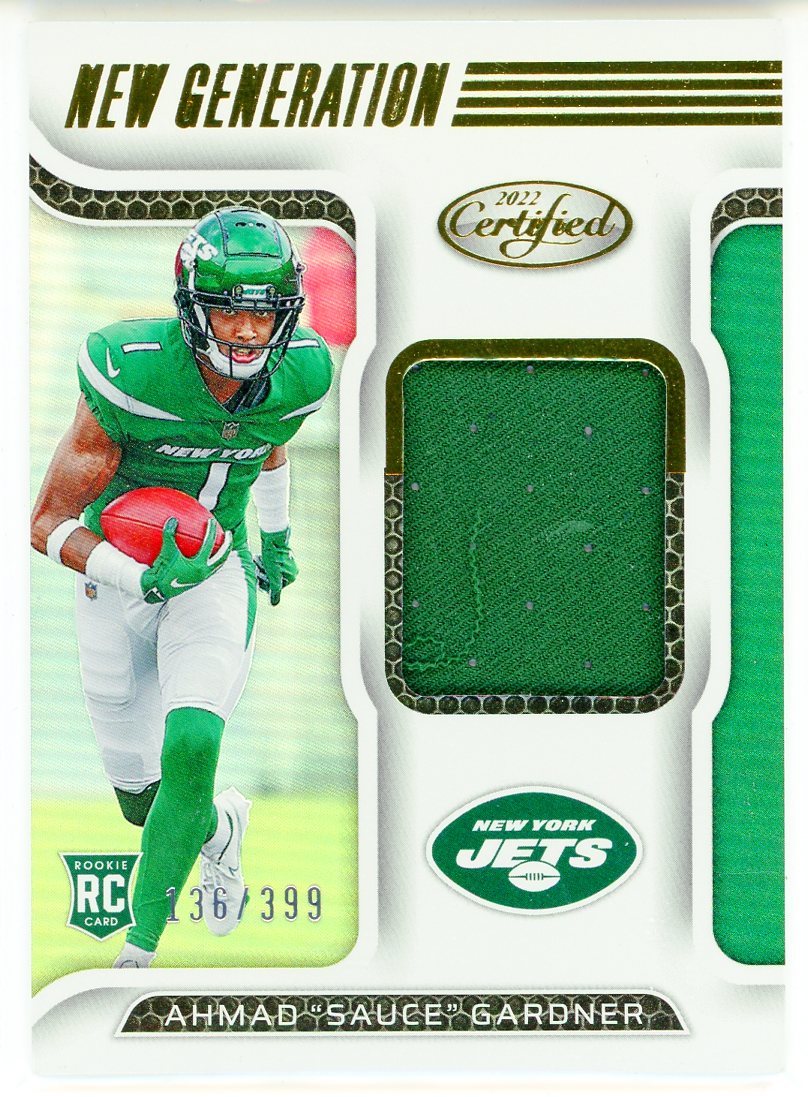 Ahmad Sauce Gardner 2022 Panini Absolute Jersey Patch #ARM-28 Rookie RC