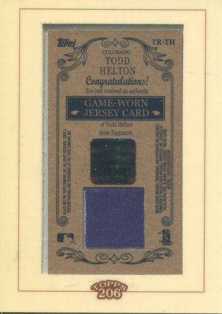 Todd Helton 2002 Topps Jersey Card