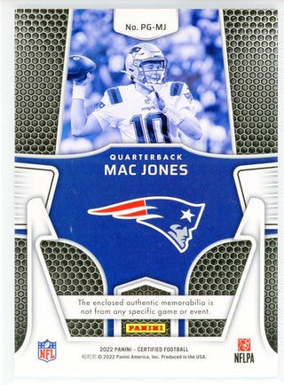 Mac Jones 2022 Panini Certified Piece of the Game Patch Card #PG-MJ