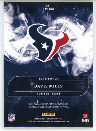 Davis Mills 2021 Panini Origins Rookie Patch Card #RP-DM