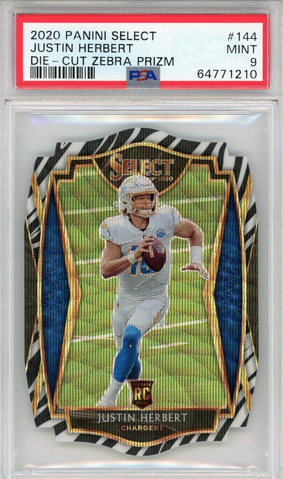 2020 PANINI SELECT JUSTIN HERBERT #244 LIGHT BLUE DIE-CUT PRIZM RC