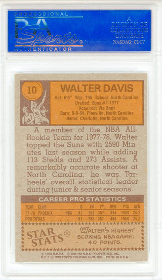 Walter Davis 1978 Topps Card #10 (PSA Mint 9)