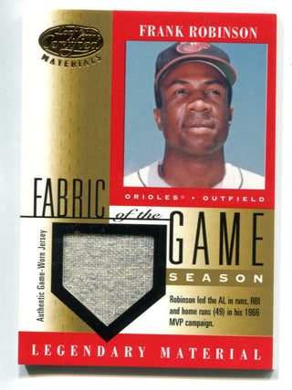 Frank Robinson 2001 Leaf Certified Fabric Of The Game Patch #FG12 Card /49