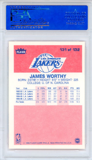 James Worthy 1986 Fleer Card #131 (PSA Mint 9)