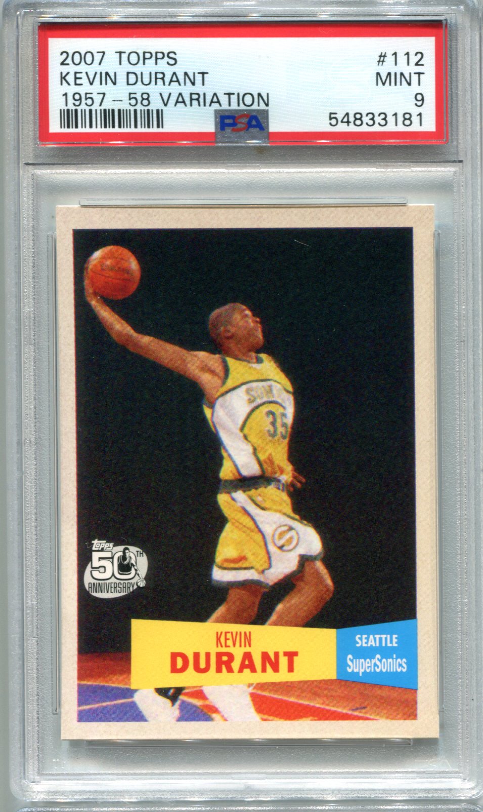 Kevin Durant 2007 2008 Topps Basketball Series Mint Rookie Card #112