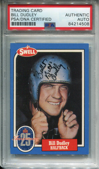 "Bullet" Bill Dudley Autographed 1988 Swell Card #37 (PSA)