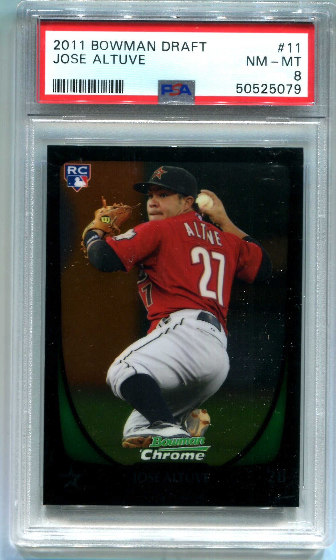 Jose Altuve Rookie 2011 Bowman Draft Picks n Prospects Gold #11 ISA 8.5  NM-MT+