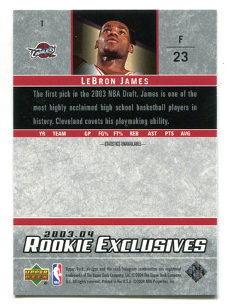 Lebron James 2003-04 Upper Deck Rookie Exclusives #1 Card