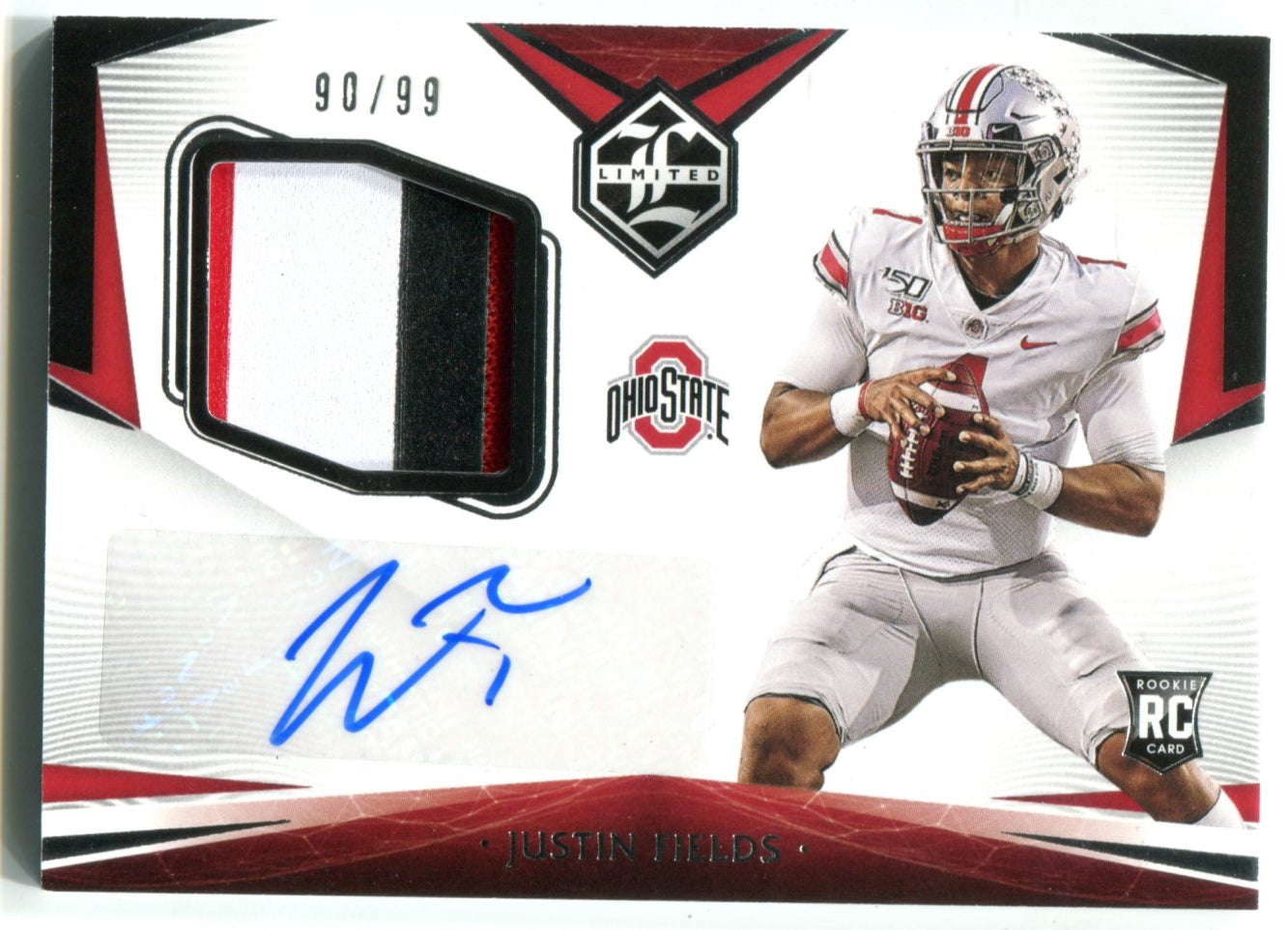 Justin Fields Autographed 2021 Panini Absolute Memorabilia Rookie Jers