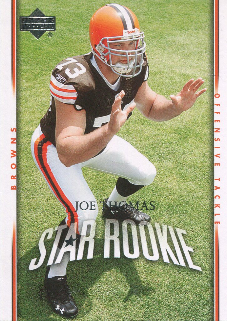 JOE THOMAS CLEVELAND BROWNS AUTOGRAPHED SIGNED FOOTBALL CARD TOPPS NFL