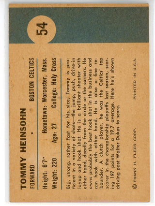 Tommy Heinsohn 1961 Fleer Card #54