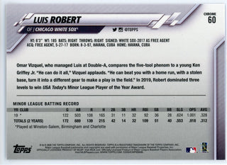 Luis Robert 2020 Topps Chrome Rookie Card #60