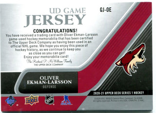 Oliver Ekman-Larsson Upper Deck Jersey Card 2020