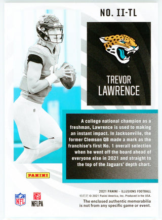 Trevor Lawrence 2021 Panini Illusions Instant Impact Rookie Patch Card #II-TL