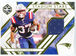 Damien Harris 2021 Panini Limited Stadium Stars Rookie Patch Card #SS-DH