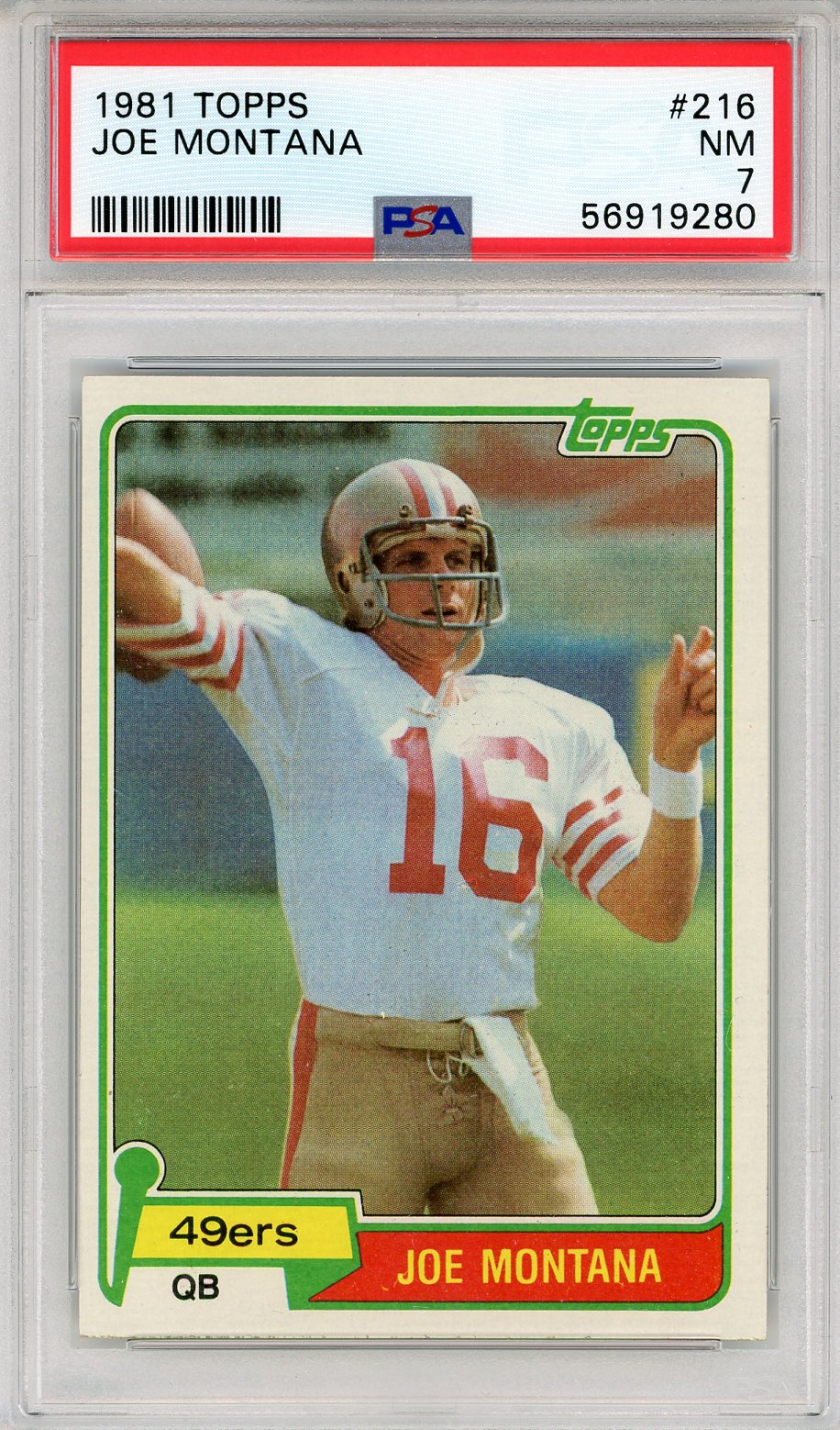 1980 topps joe montana rookie card awesome condition sharp