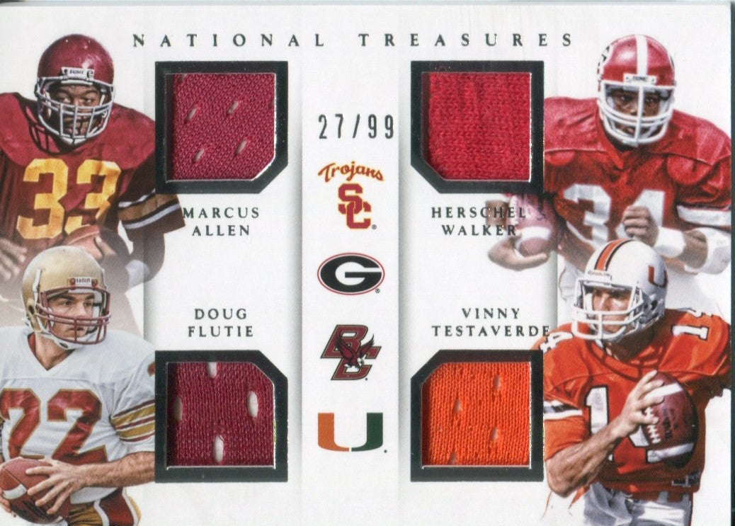 Marcus Allen, Doug Flutie, Herschel Walker, Vinny Testaverde 2018 National  Treasures Relic Card