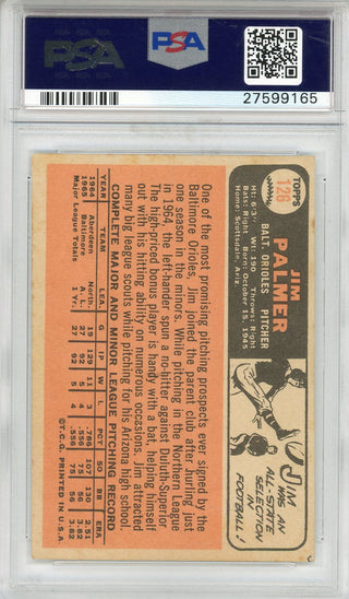 Jim Palmer 1966 Topps Card #126 (PSA EX 5)