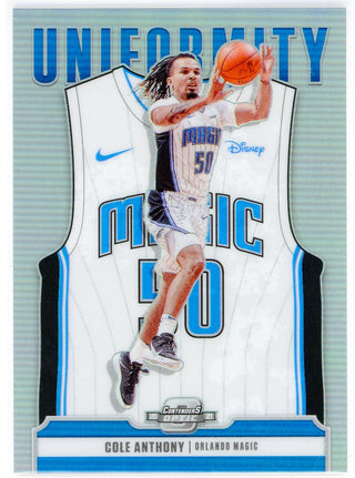 Cole Anthony 2020-21 Panini Contenders Optic Uniformity Silver Prizm Card #34