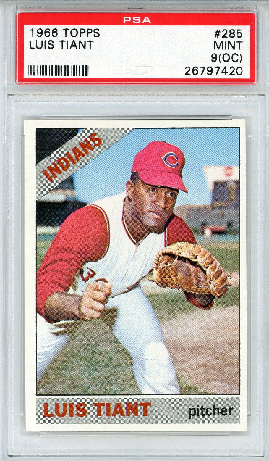 SIGNED LUIS TIANT 1966 BASEBALL CARD AUTOGRAPHED - INDIANS