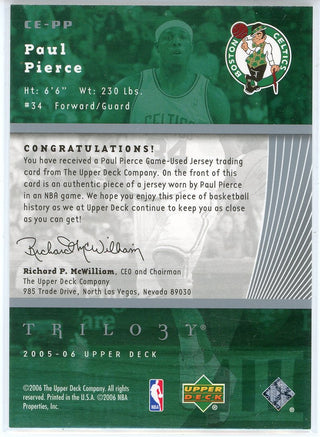 Paul Pierce 2005-06 Upper Deck Trilogy The Cutting Edge Patch Card #CE-PP