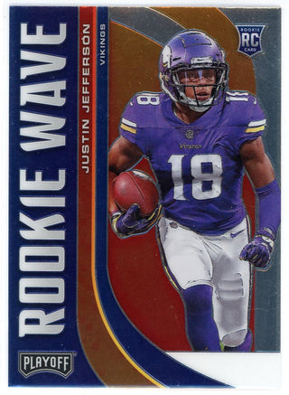 Justin Jefferson 2020 Panini Playoff Rookie Wave Card #RW-9