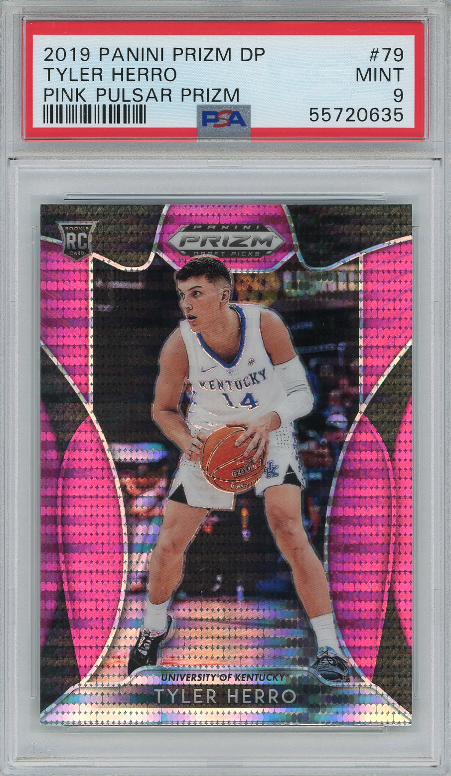 Tyler Herro 2019 Panini Prizm Draft Pick Pink Pulsar Prizm Rookie Card #79  (PSA)